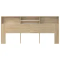 Armoire de tête de lit Blanc et chêne sonoma 220x19x103,5 cm