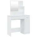 Coiffeuse avec miroir Blanc brillant 86,5x35x136 cm