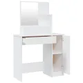 Coiffeuse avec miroir Blanc brillant 86,5x35x136 cm