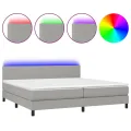 cadre de lit matelas LED Gris clair 200x200 cm Tissu
