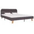 Cadre de lit avec LED Taupe Tissu 160 x 200 cm