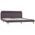 Cadre de lit avec LED Taupe Tissu 160 x 200 cm