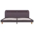 Cadre de lit avec LED Taupe Tissu 160 x 200 cm