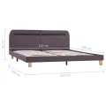 Cadre de lit avec LED Taupe Tissu 160 x 200 cm