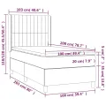 cadre de lit matelas et LED Noir 100x200 cm Velours