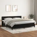 cadre de lit et matelas Noir 200x200 cm Velours