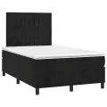 cadre de lit avec matelas LED Noir 120x200cm Velours