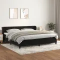 cadre de lit et matelas Noir 200x200 cm Velours