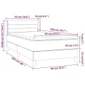 cadre de lit avec matelas Noir 90x200 cm Velours