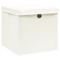 Boîtes de rangement avec couvercles 4pcs Blanc 32x32x32cm Tissu