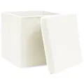 Boîtes de rangement avec couvercles 4pcs Blanc 32x32x32cm Tissu