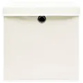 Boîtes de rangement avec couvercles 4pcs Blanc 32x32x32cm Tissu