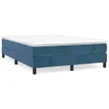 cadre de lit et matelas Bleu foncé 140x200cm Velours