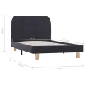 Cadre de lit Gris foncé Tissu 90 x 200 cm