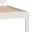 Cadre de lit blanc bois massif 180x200 cm super king