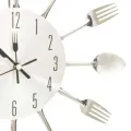 Horloge murale et cuillère et fourchette Argenté 31cm Aluminium