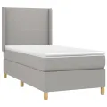 cadre de lit matelas LED Gris clair 100x200 cm Tissu