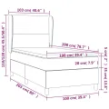 cadre de lit matelas LED Gris clair 100x200 cm Tissu