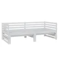Lit coulissant Blanc Bois de pin massif 2x(90x200) cm
