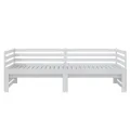 Lit coulissant Blanc Bois de pin massif 2x(90x200) cm
