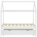 Cadre de lit d'enfant avec un tiroir Blanc Pin massif 70x140 cm