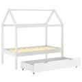 Cadre de lit d'enfant avec un tiroir Blanc Pin massif 70x140 cm