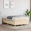 cadre de lit Crème 120x200 cm Tissu