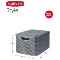 Curver Boîtes de rangement Style avec couvercle 3 pcs L Anthracite