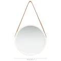 Miroir mural avec sangle 40 cm Blanc