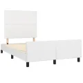 Cadre de lit avec tête de lit Blanc 120x200 cm Similicuir