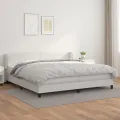 cadre de lit avec matelas Blanc 200x200cm Similicuir