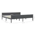 Cadre de lit Bois de pin massif Gris 200x200 cm