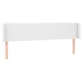 Tête de lit avec oreilles Blanc 203x16x78/88 cm Similicuir