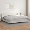 cadre de lit avec matelas Blanc 200x200cm Similicuir