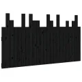 Tête de lit murale Noir 146,5x3x80 cm Bois massif de pin