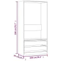 Garde-robe Chêne fumé 100x50x200 cm Bois d'ingénierie