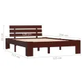 Cadre de lit Marron foncé Bois de pin massif 120 x 200 cm