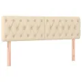 cadre de lit avec matelas Crème 140x200 cm Tissu