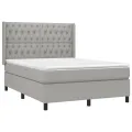 cadre de lit avec matelas Gris clair 140x190cm Tissu