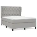 cadre de lit avec matelas Gris clair 140x190cm Tissu