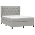 cadre de lit avec matelas Gris clair 140x190cm Tissu