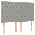 cadre de lit avec matelas Gris clair 140x190cm Tissu