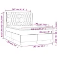 cadre de lit avec matelas Gris clair 140x190cm Tissu