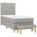 cadre de lit avec matelas Gris clair 100x200cm Tissu