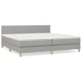 cadre de lit avec matelas Gris clair 200x200cm Tissu