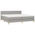 cadre de lit avec matelas Gris clair 200x200cm Tissu