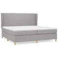 cadre de lit avec matelas Gris clair 200x200cm Tissu