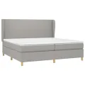cadre de lit avec matelas Gris clair 200x200cm Tissu