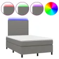 cadre de lit et matelas et LED Gris foncé 120x200 cm