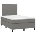 cadre de lit et matelas et LED Gris foncé 120x200 cm
